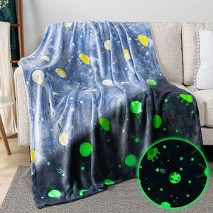 PAVILIA Glow in the Dark Blanket for Girls Boys, Soft Gift Toy Throw for Bi